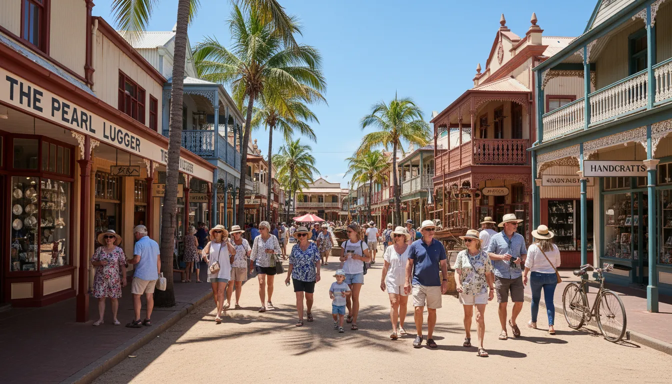 Image: A bustling street scene in Broome