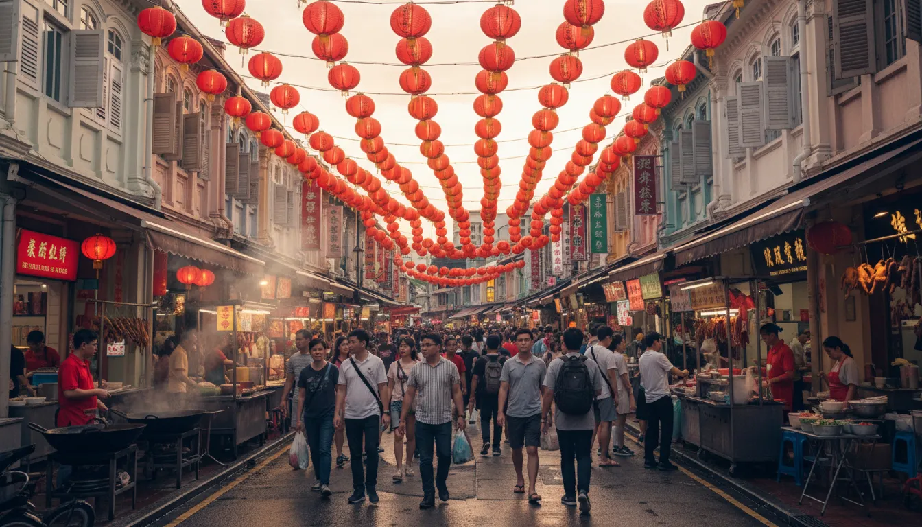 Image: A vibrant street scene in Singapore